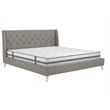 Novogratz Her Majesty King Bed in Grey Linen