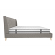 Novogratz Her Majesty King Bed in Grey Linen