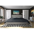Novogratz Her Majesty King Bed in Grey Linen