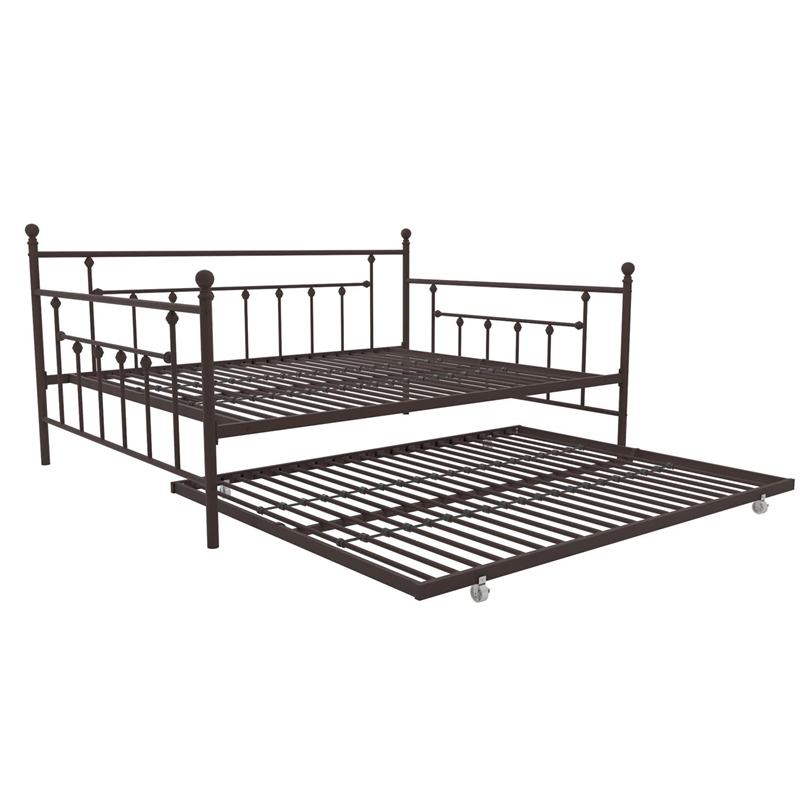 DHP Manila Metal Full Size Daybed and Twin Size Trundle Bronze