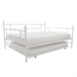 DHP Manila Metal Daybed and Trundle in Queen/Full Size White