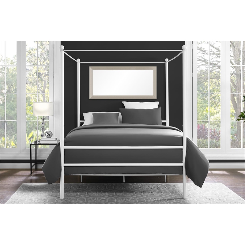 DHP Kora Queen Metal Canopy Bed in White