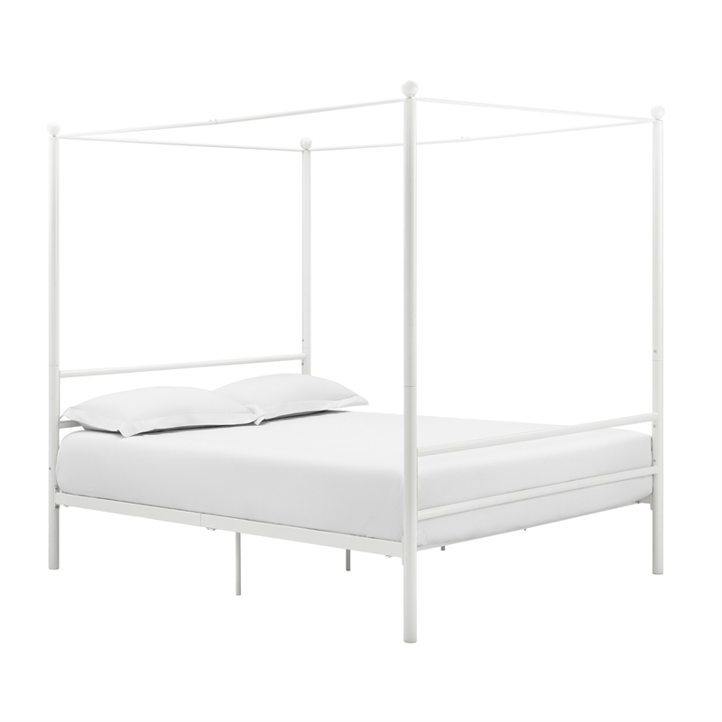 DHP Kora Metal Canopy Bed in Full White