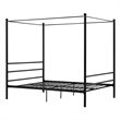 DHP Kora Metal Canopy Bed in Full Black