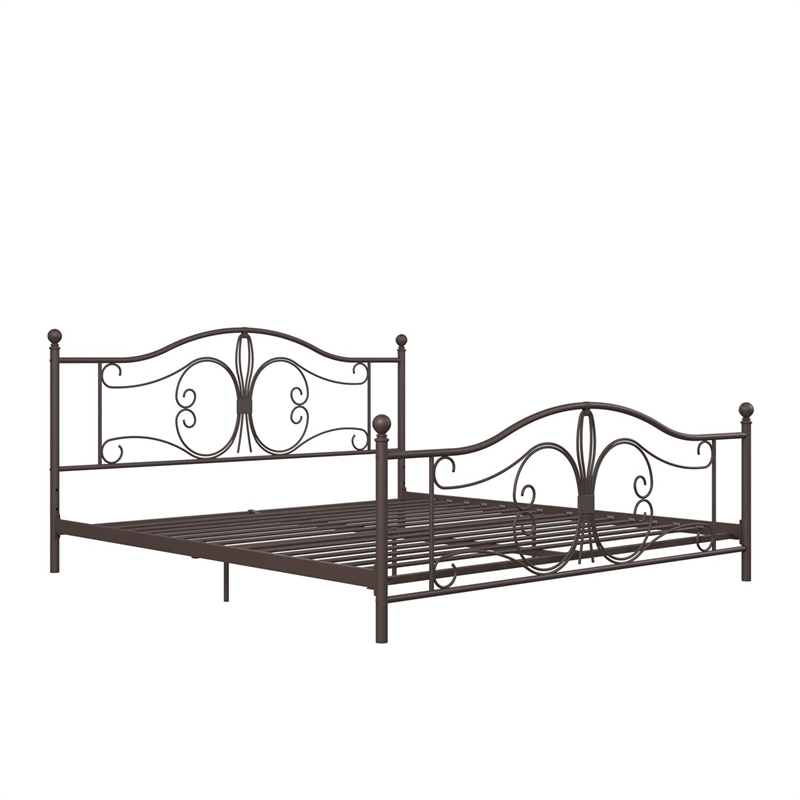 DHP Bombay Metal Bed King Size Frame with Underbed Storage in Bronze