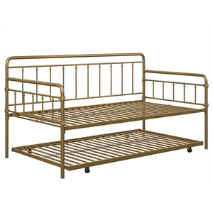 dhp winston metal daybed/trundle in twin gold
