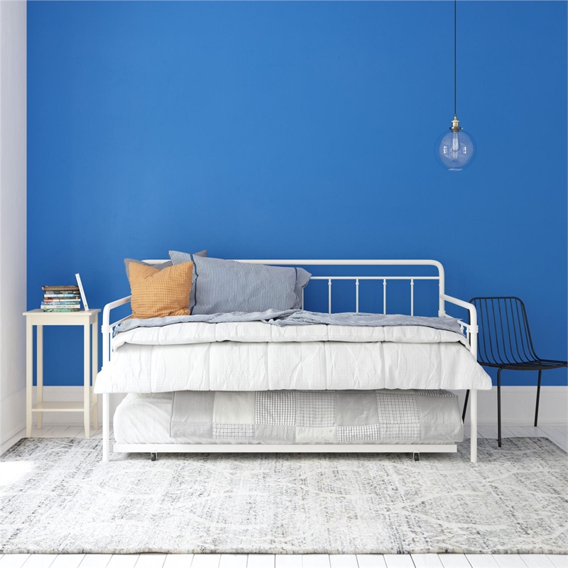 DHP Winston Metal Daybed/Trundle in Twin White
