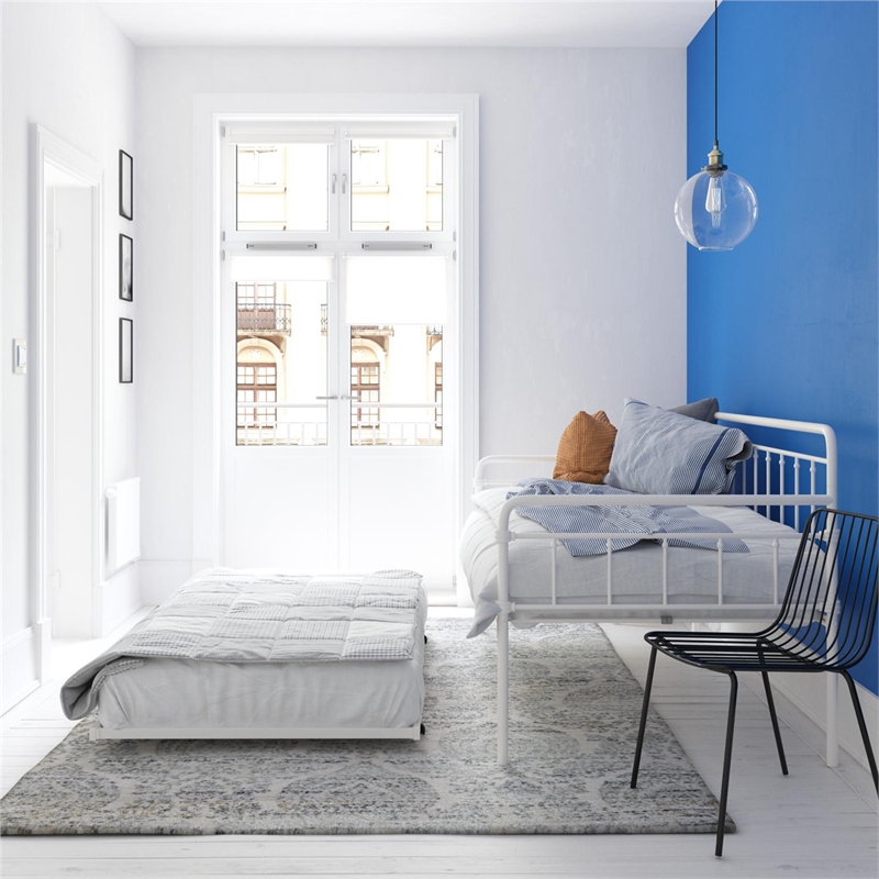 DHP Winston Metal Daybed/Trundle in Twin White