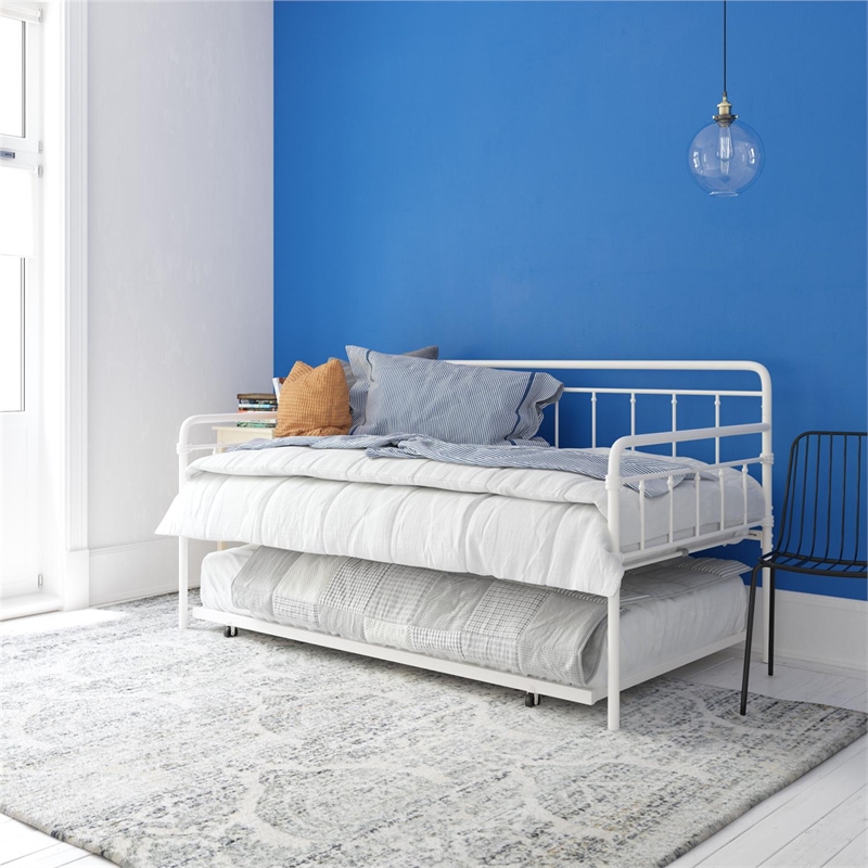 DHP Winston Metal Daybed/Trundle in Twin White