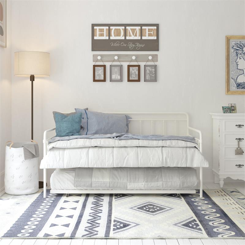 DHP Winston Metal Daybed/Trundle in Twin White