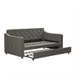 Novogratz Vintage Upholstered Twin Daybed and Twin Trundle Set in Grey