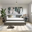 Novogratz Vintage Upholstered Twin Daybed and Twin Trundle Set in Grey