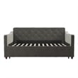 Novogratz Vintage Upholstered Twin Daybed and Twin Trundle Set in Grey