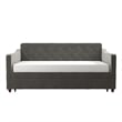 Novogratz Vintage Upholstered Twin Daybed and Twin Trundle Set in Grey