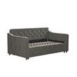 Novogratz Vintage Upholstered Twin Daybed and Twin Trundle Set in Grey