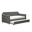 Novogratz Vintage Upholstered Twin Daybed and Twin Trundle Set in Grey