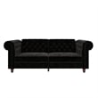 DHP Furini Sofa Futon in Black Velvet