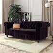 DHP Furini Sofa Futon in Black Velvet