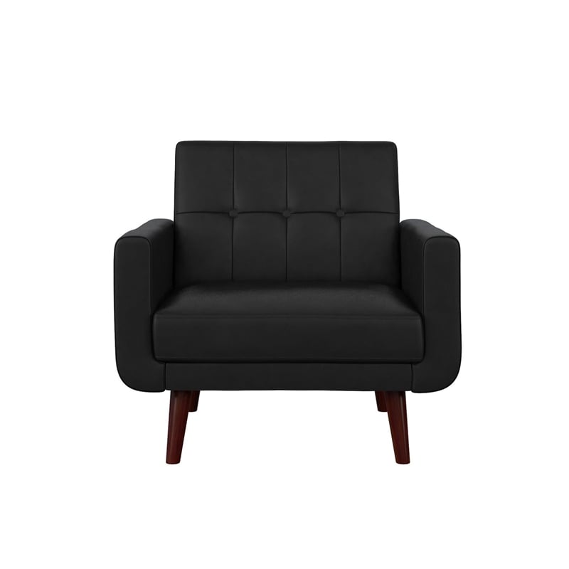 DHP Nia Modern Chair in Black Faux Leather