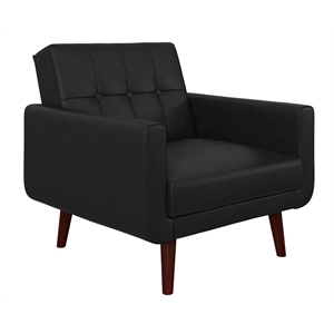 dhp nia modern chair in black faux leather