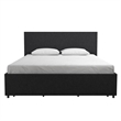 Novogratz Kelly Upholstered Full Bed with Storage in Dark Grey Linen