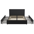 Novogratz Kelly Upholstered Full Bed with Storage in Dark Grey Linen