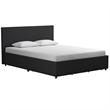 Novogratz Kelly Upholstered Full Bed with Storage in Dark Grey Linen