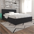 Novogratz Kelly Upholstered Full Bed with Storage in Dark Grey Linen