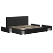 Novogratz Kelly Upholstered King Bed with Storage in Dark Grey Linen
