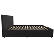 Novogratz Kelly Upholstered King Bed with Storage in Dark Grey Linen