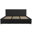 Novogratz Kelly Upholstered King Bed with Storage in Dark Grey Linen