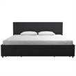 Novogratz Kelly Upholstered King Bed with Storage in Dark Grey Linen