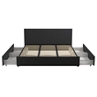 Novogratz Kelly Upholstered King Bed with Storage in Dark Grey Linen
