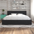 Novogratz Kelly Upholstered King Bed with Storage in Dark Grey Linen