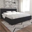 Novogratz Kelly Upholstered King Bed with Storage in Dark Grey Linen