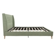 Novogratz Her Majesty Queen Bed in Light Green Linen