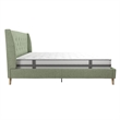 Novogratz Her Majesty Queen Bed in Light Green Linen