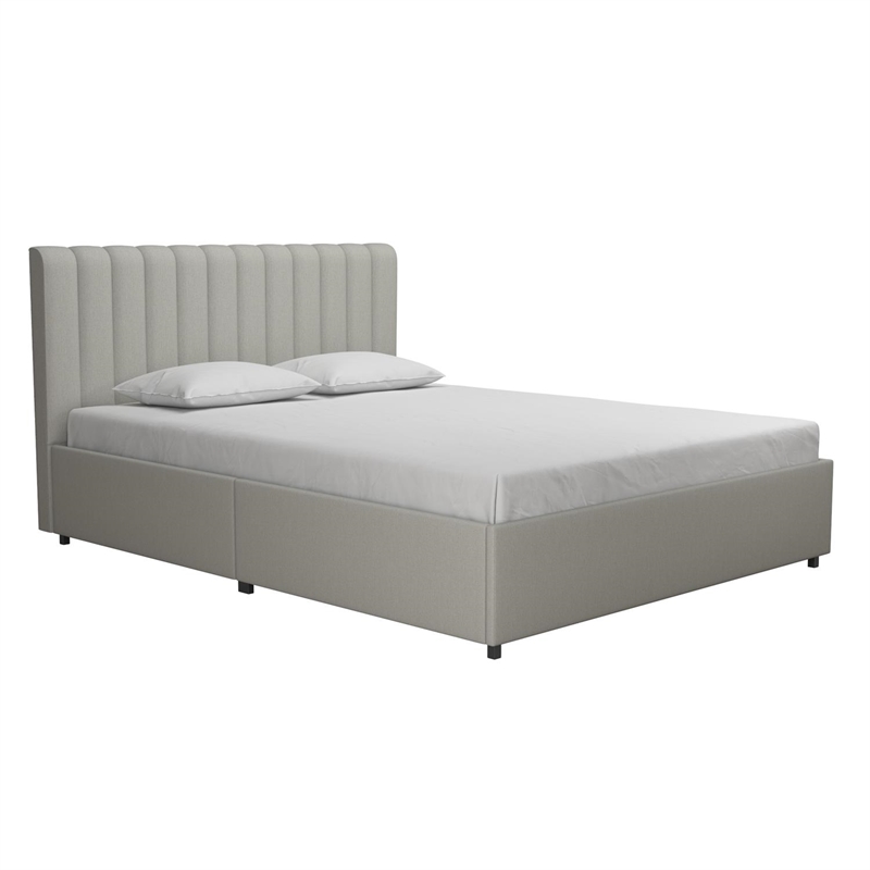 Novogratz Brittany Upholstered Full Bed with Storage Drawers