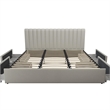 Novogratz Brittany Upholstered King Bed with Storage Drawers