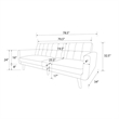 DHP Nia Modern Futon in Black Faux Leather