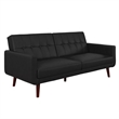 DHP Nia Modern Futon in Black Faux Leather