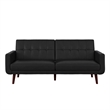 DHP Nia Modern Futon in Black Faux Leather
