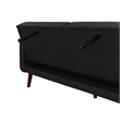 DHP Nia Modern Futon in Black Faux Leather