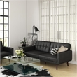 DHP Nia Modern Futon in Black Faux Leather