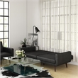 DHP Nia Modern Futon in Black Faux Leather