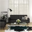 DHP Nia Modern Futon in Black Faux Leather