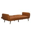 Novogratz Brittany Futon in Convertible Sofa & Couch in Camel Faux Leather