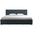 Novogratz Kelly King Upholstered Bed with Storage in Navy Linen