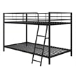 DHP Junior Modern Metal Twin over Twin Low Bunk Bed for Kids in Black