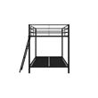DHP Junior Modern Metal Twin over Twin Low Bunk Bed for Kids in Black